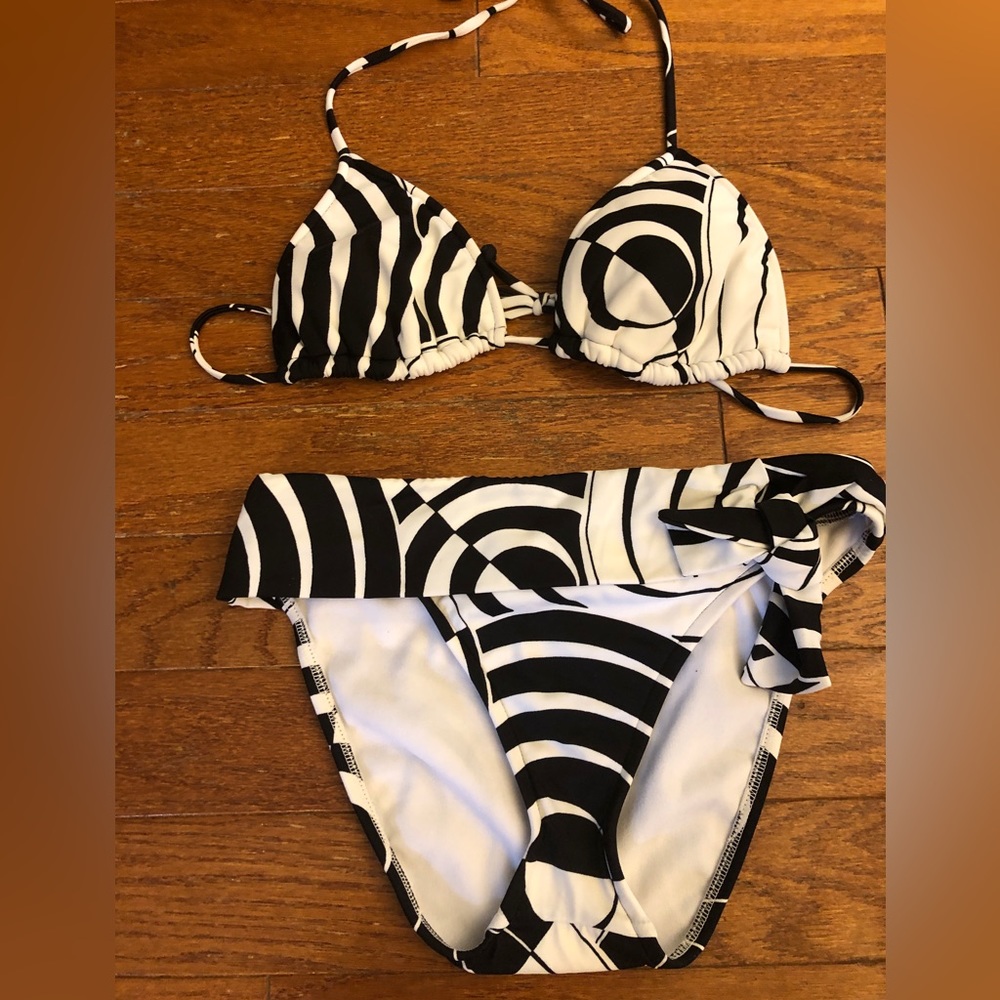 Black and White String Bikini